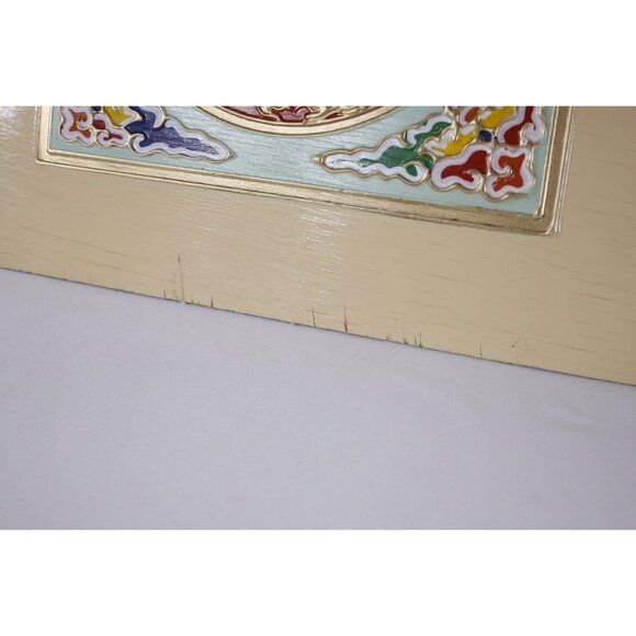 Vintage 18x18" Chinese Golden Dragon Rooster drop ceiling panel hand painted - Picture 4 of 10